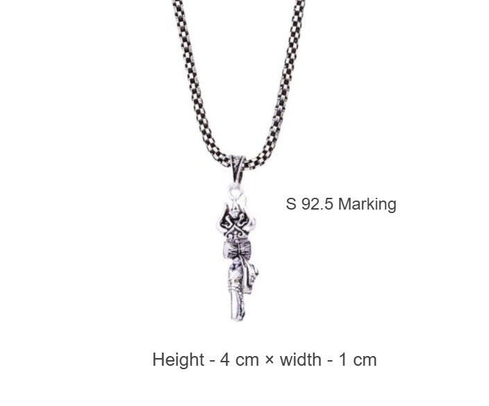 Trishul Damru Silver Pendant