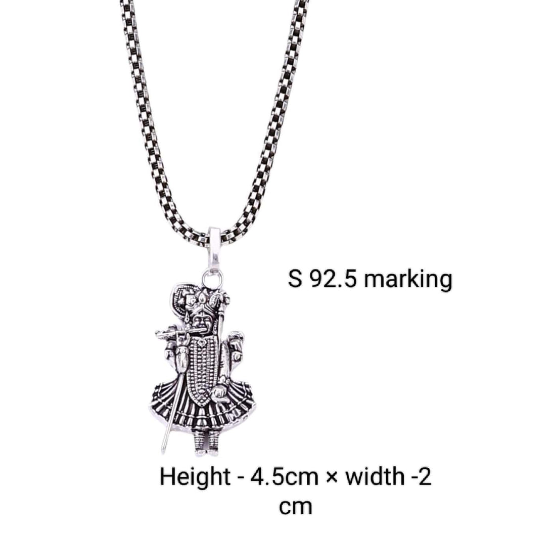 Lord Shrinathji Silver Pendant