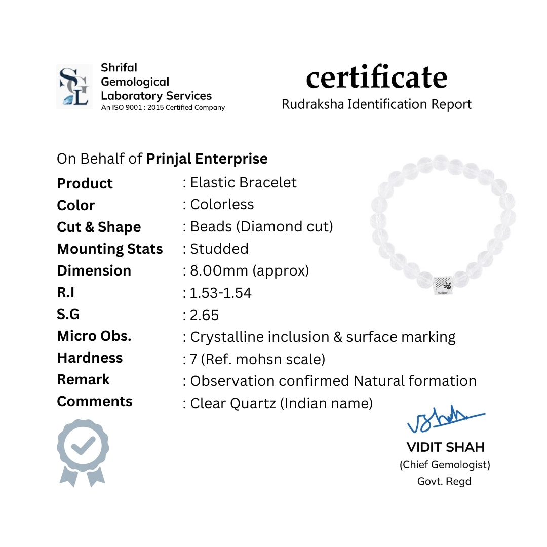 Sphatik Diamond Cut Beads Bracelet