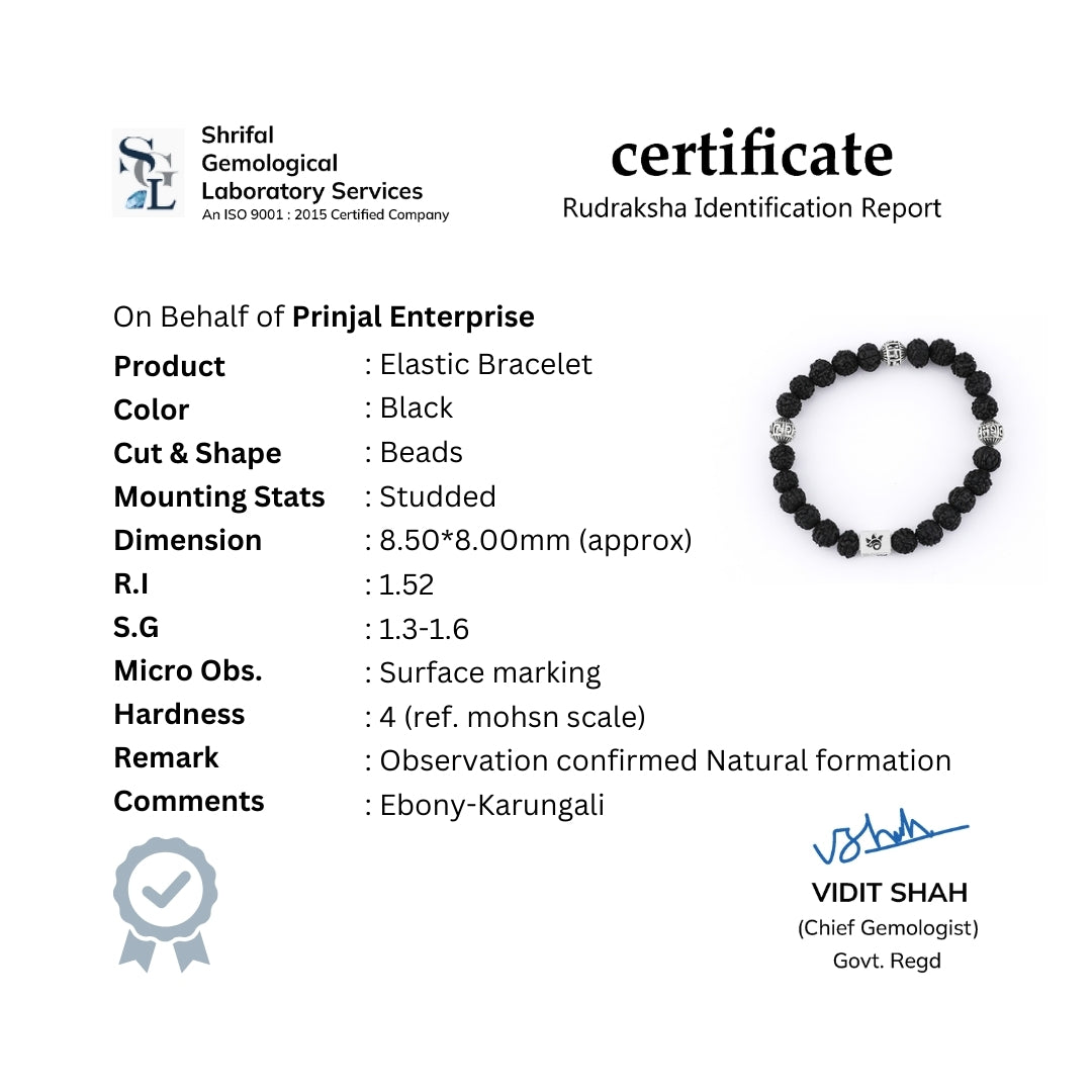 Black Rudraksha with Om Namah Shivay Bracelet