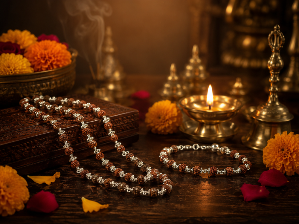 Shravan Gifting Guide: Silver Rudraksha Malas and Bracelets for Him or Her