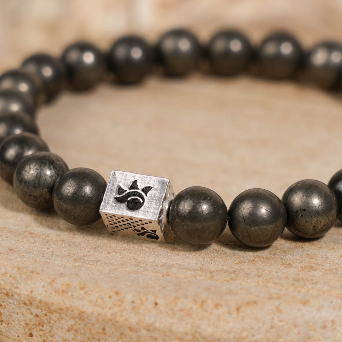 Pyrite Stone Beads Bracelet
