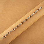 Authentic Rudraksha Silver Om Beads Capping Bracelet