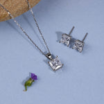 Square Diamond Pendant Set For Women