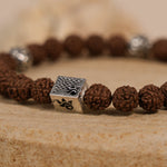 Rudraksha with Om Silver Beads Bracelet