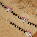 Real Black Beads Mickey Mouse Silver Nazariya for Kids