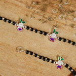 Black Beads Silver Two Bunny Nazariya for Kids