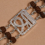 Rudraksha Silver Shree Triple Line Bracelet