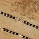 Black Beads and Silver Heart Nazariya for Kids