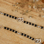 Black Beads with Silver Baby Feet Nazariya for Kids