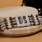 Rudraksha Silver Goga Four Line Bracelet