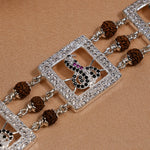 Rudraksha Silver Three Goga Brooch Bracelet