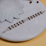 Trishul Square Silver Rudraksha Bracelet