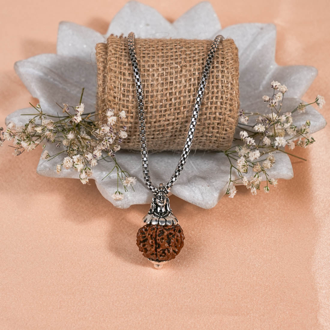 Orignal Adiyogi Pendant (11 Mukhi Nepali Rudraksha) With Chain