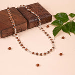 Rudraksha Silver Mala (Hexagon Ring With Cylinder)