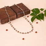Authentic Rudraksha Silver Mala (Ornate Sphere Beads)