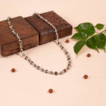Authentic Rudraksha Capping Silver Mala (Om Beads)