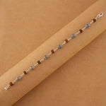 Authentic Rudraksha and Cylindrical Silver Beads Bracelet