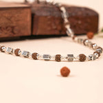 Rudraksha Silver Mala (Square Bead)