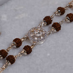Rudraksha Silver Ganesh Double Line Bracelet