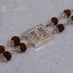 Rudraksha Silver Naag Double Line Bracelet