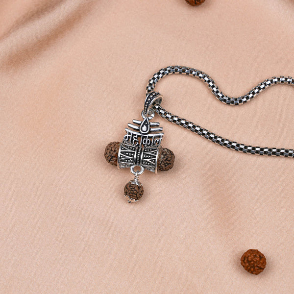 Rudraksha Mahakaal Damru Pendant