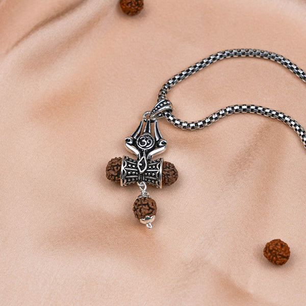 Rudraksha Trishul Om Damru Pendant