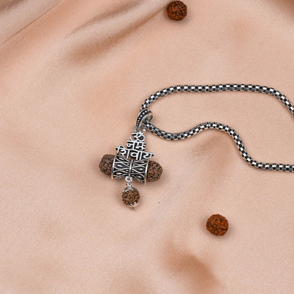 Rudraksha Om Namah Shivay Damru Pendant