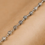 Om Silver Beads Bracelet