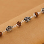 Rudraksha Silver Marquise Beads Bracelet.