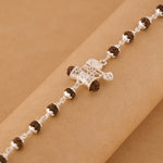 Rudraksha Silver Shiv and Trishul  Damru Bracelet