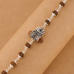 Rudraksha Silver Trinetra Mahakaal Bracelet