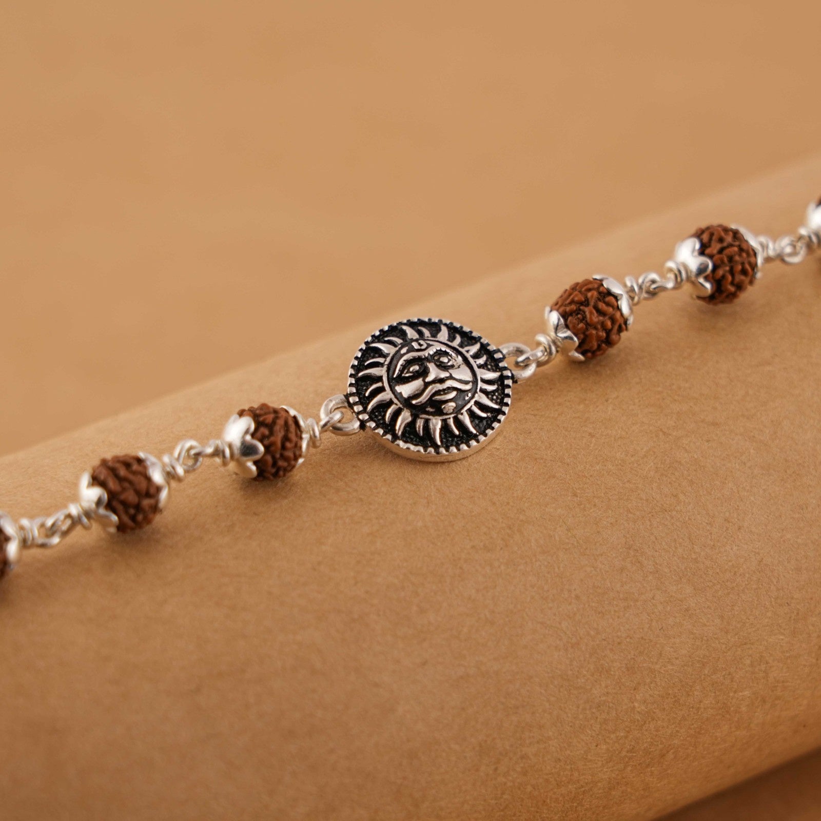 Rudraksha Silver Suryadev Bracelet