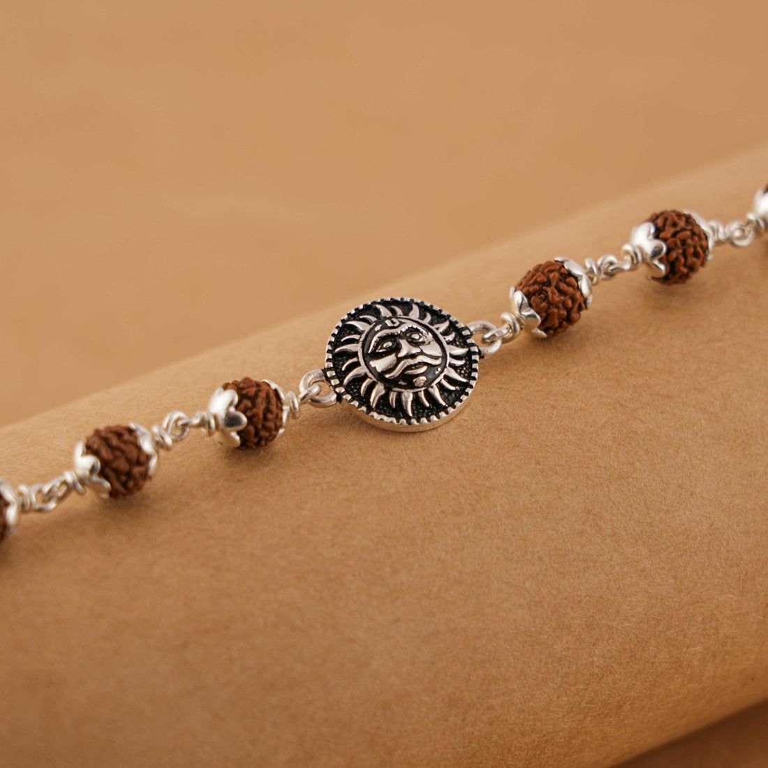 Rudraksha Silver Suryadev Bracelet