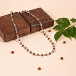 Authentic Rudraksha and Om Namah Shivay silver beads mala