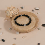 Authentic Black Rudraksha and Om Silver Beads Bracelet