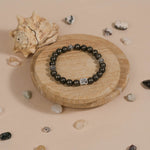 Authentic Pyrite Stone with Om Silver Beads Bracelet