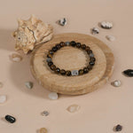 Authentic Tiger Eye Stone with Om Silver Beads Bracelet