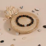 Authentic Rudraksha with Lava Beads Bracelet