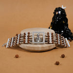 Authentic Rudraksha Silver Goga Five Lines Bracelet