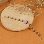 Authentic Rudraksha Silver Bracelet with Teddy and Moon Single Line for Kids