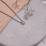 Authentic Solitaire Square Shape Mangalsutra in Silver 92.5