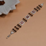 Original Rudraksha Om Swastik Triple Line Bracelet