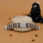 Authentic Rudraksha Silver Trishul With Om Four Line Bracelet