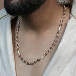 Rudraksha Silver Mala (Hexagon Ring With Cylinder)