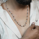 Authentic Rudraksha Silver Mala (Oval Beads)