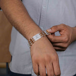 Orignal Rudraksha Silver Diamond Ganesh Triple Line Bracelet