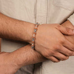 Authentic Rudraksha Silver Damaru Bracelet