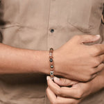 Orignal Rudraksha with Lava, Pyrite & Spatik Beads Bracelet