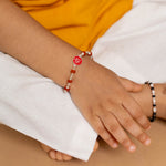 Rudraksha Silver Bracelet with Shree Single Line for Kids